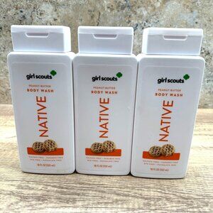 Lot Of 3 Native Body Wash Girl Scouts Peanut Butter Sulfate Free 18 Fl Oz,